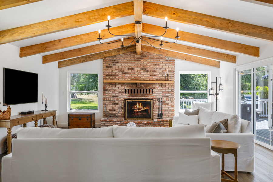 Fireplace with candelabra