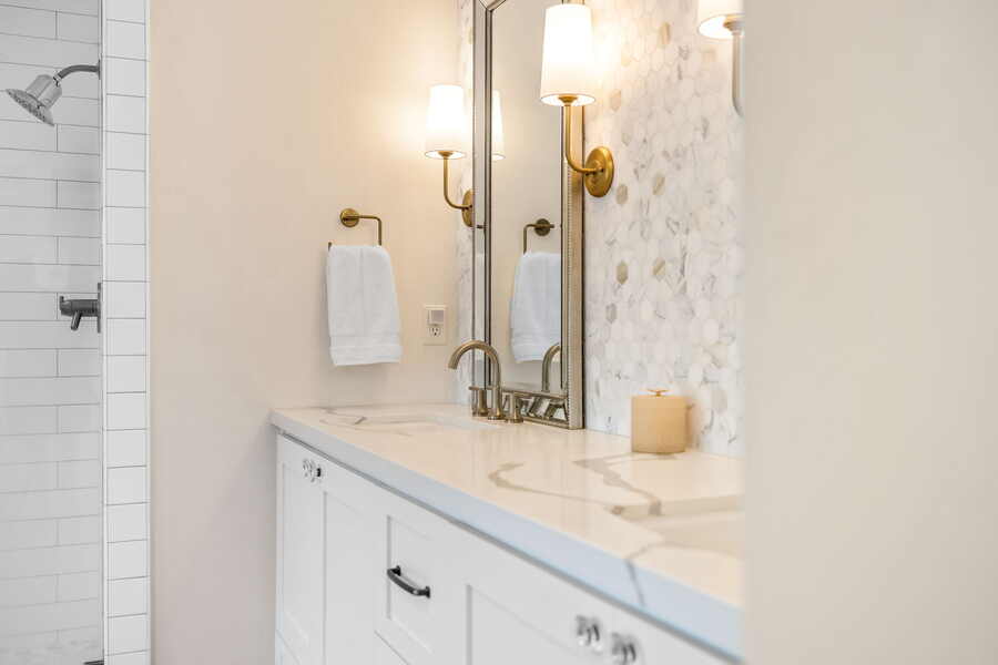 Master vanity with marble